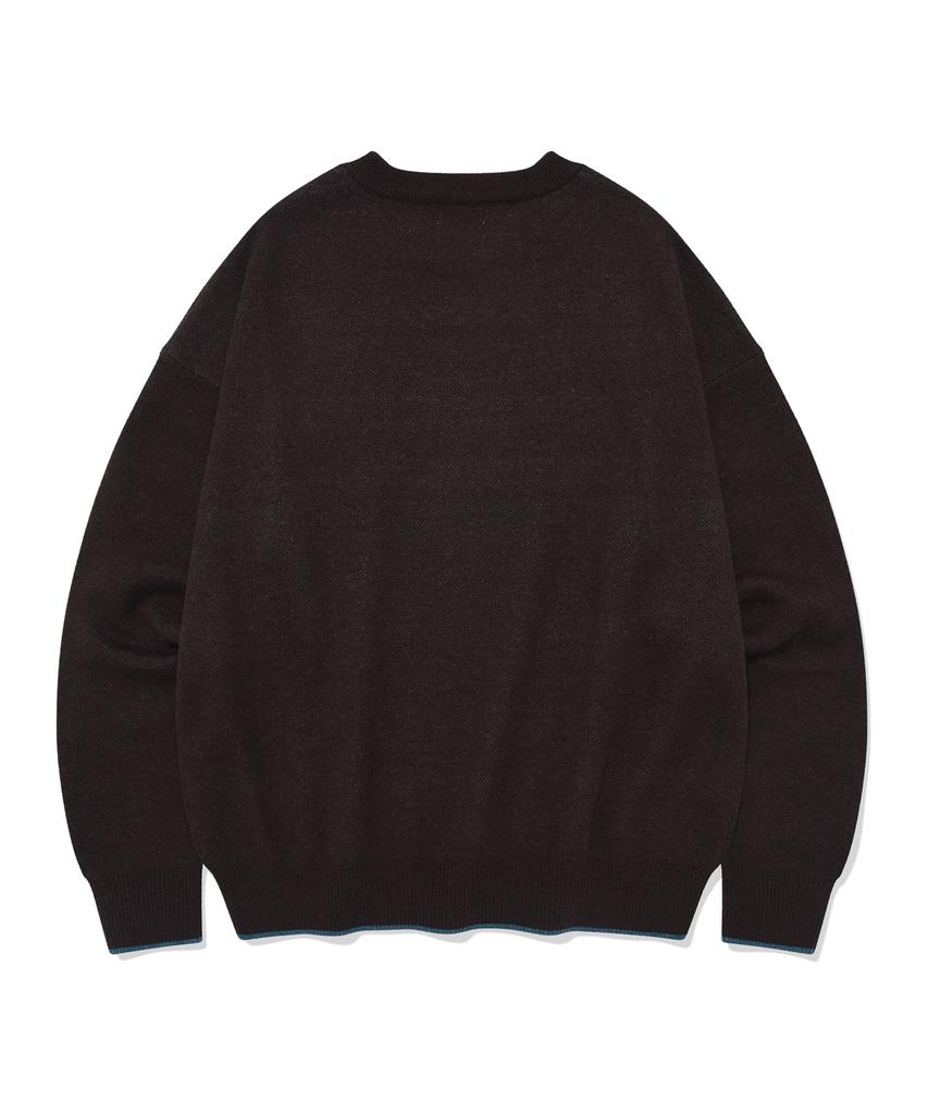 COVERNAT Arch Logo 08 Crewneck Knit Chocolate