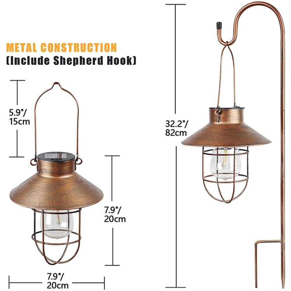 With Handle Iron Hanging Lamp Hanging Style Landscape Light Vintage Tungsten Filament Lamp Outdoor