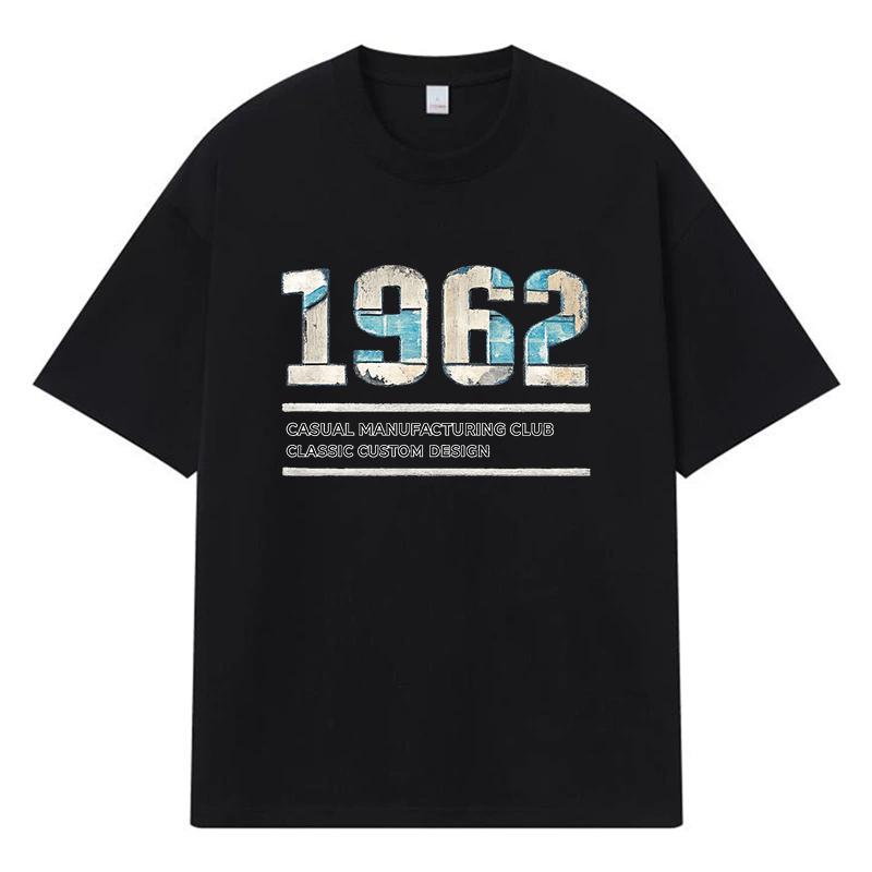 1962 Printed Graphic Streetwear Y2k Harajuku Clothes 100% Cotton T Shirt Casual Oversized Summer Men T-shirt