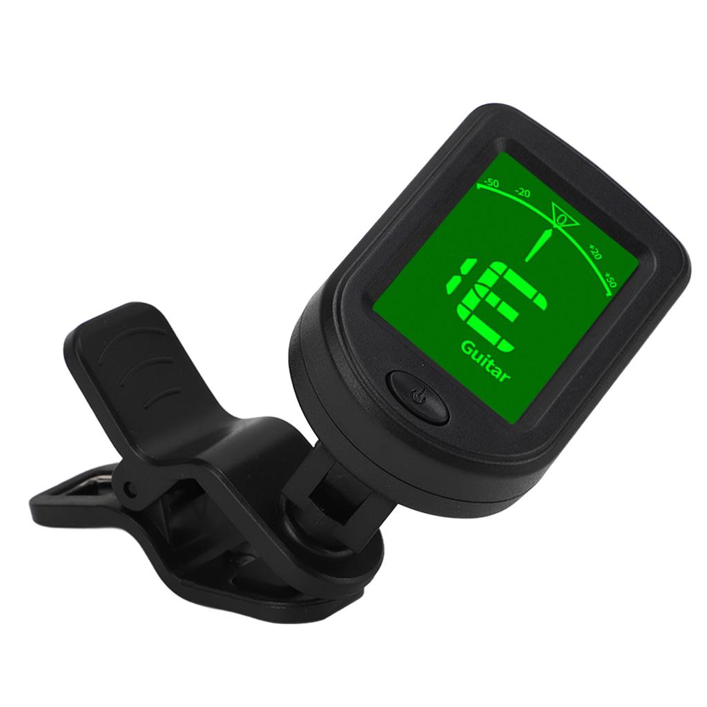 Clip On Guitar Tuner ABS Shell Lightweight Portable Adjustable Angle Universal Tuner for Violin Banjo