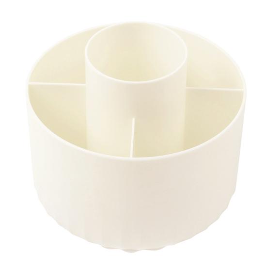 Makeup Brush Holder Cosmetic Storage Box 360-Degree Rotatable 5 Slot Design Large Capacity Pencil Case Desktop Organizer