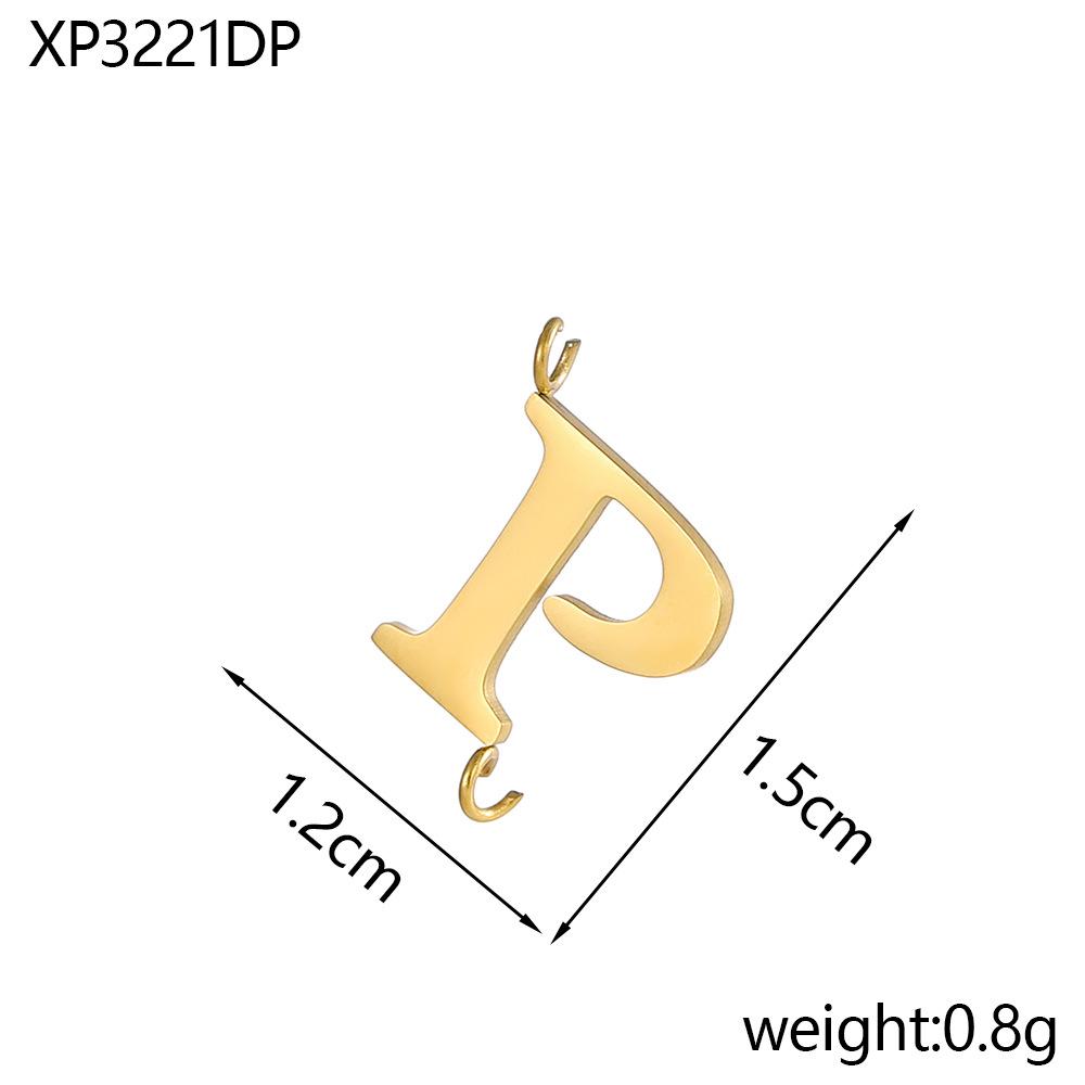 CARLIDANA Stainless Steel Gold Plated Capital Letters with Two Loops Waterproof Initial DIY Jewlery Making Charm Pendant