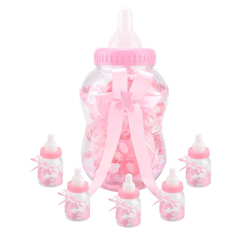 30pcs Cute Feeding Bottle Shape   Boxes for Event Christening Party Decoration Pink