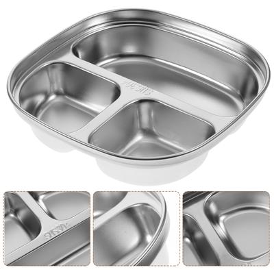 Essteller Teller Teller Geteilt Stahl Tablett Edelstahl Essen Abendessen Tabletts Fach Kinder Portion Mittagessen Abschnitt Kontrolle Servieren