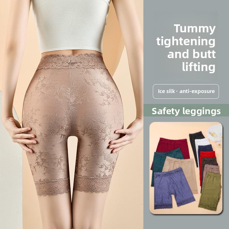 Plus Large Size Female Spring and Summer Lace Anti Wear High Waist Safety Leggings