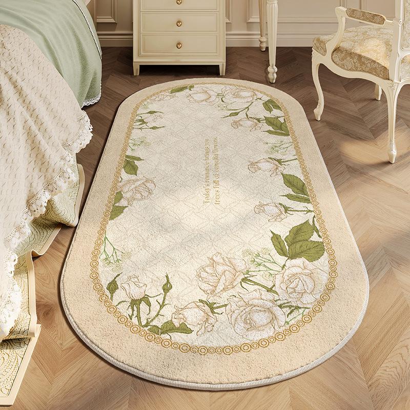 

WTEMPO Bedroom Bedside Carpet Living Room Carpet Floral Carpet Thick Plush Carpet 40*120cm