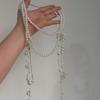 Balletcore Style Multilayer Choker Chain Faux Pearl Stacked Flower Choker  Wedding Bridal