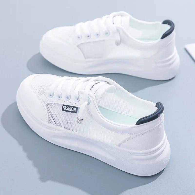 White Tennis Athletic Woman Running Shoes Female Casual Sneaker Sports Comfortable Trend Loafers Skateboard Summer Leather