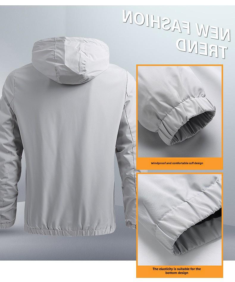 Men's Korean Style Casual Baseball Jacket with Hood - Solid Color, Trendy, Customizable