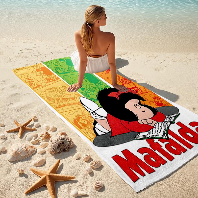 1pc Mafalda1 Beach Towel, Comfortable and Thick, and Swimming/Bath/Picnic/Camping Towel, Suitable for Seaside Beaches
