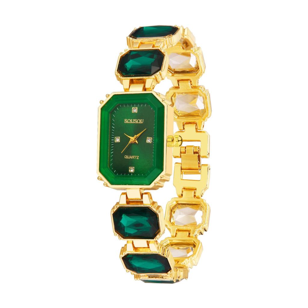 Women Crystal Bracelet Strap Quartz Watch Ladies Wristwatch Clock