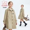 FLOOMY Girls' British Style Single-Breasted Trench Coat