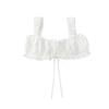 2025 Chic Lace Patchwork Cropped Top: Square Neck, Lace-Up, Sexy Slim-Fit, Open Back
