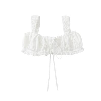 2025 Chic Lace Patchwork Cropped Top: Square Neck, Lace-Up, Sexy Slim-Fit, Open Back