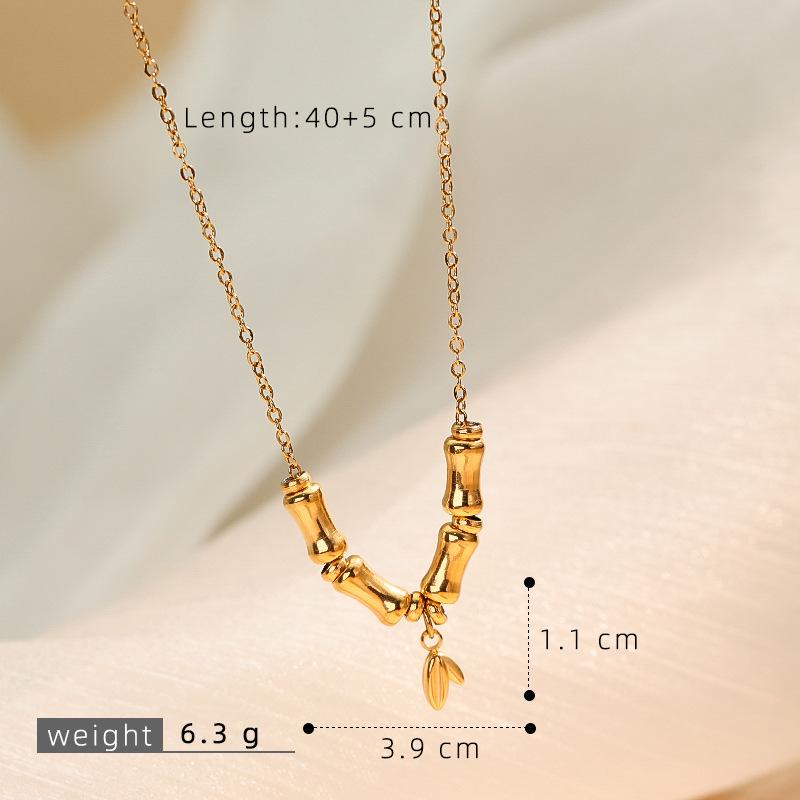 Chinesischer Stil Bambus Anhänger Schlüsselbein Kette - Einzigartiges, Langlebiges Design