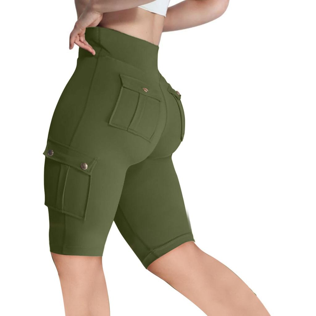 Damen-Arbeitskleidung Hohelastische Enge Yoga-Hose, Schnelltrocknende 5-Zoll-Laufshorts