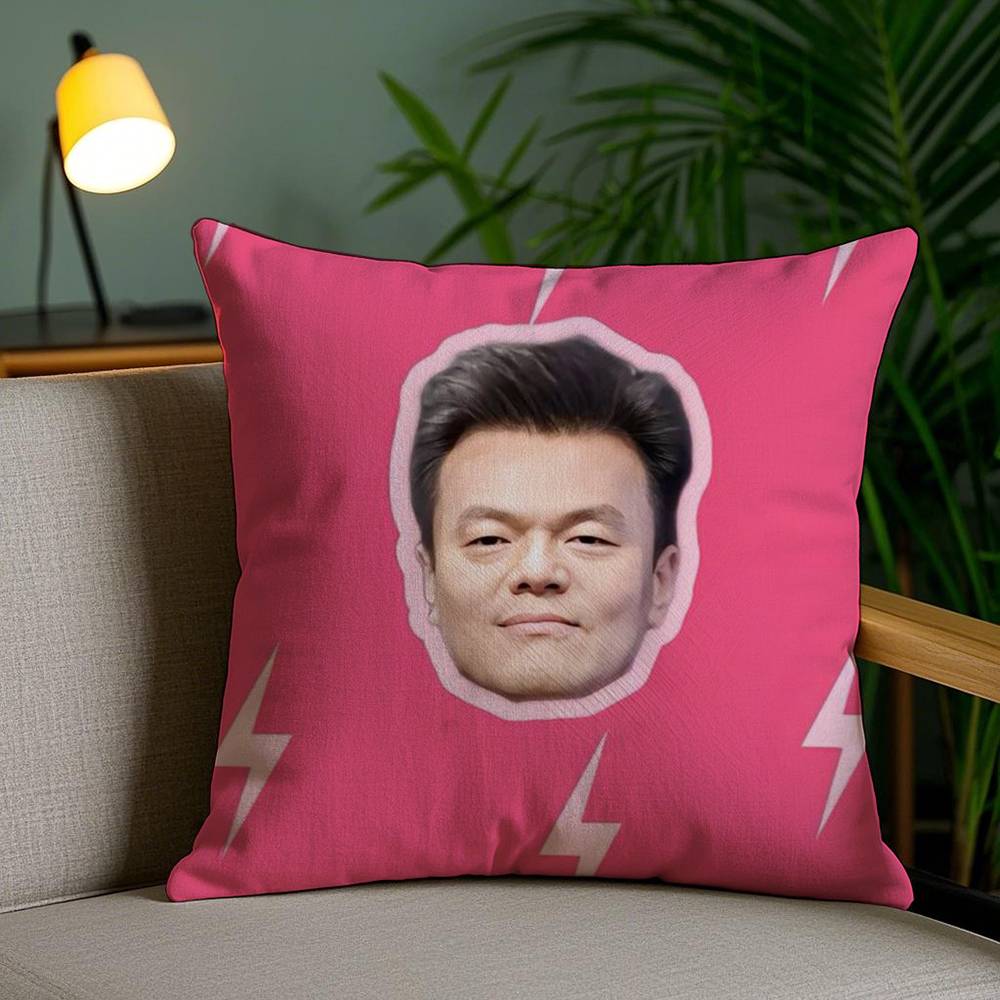 Funny J-JYP Meme Pillow Case Office Sofa Dorm Chair Back Short Plush Double-sided Printing Home Cushion Cover