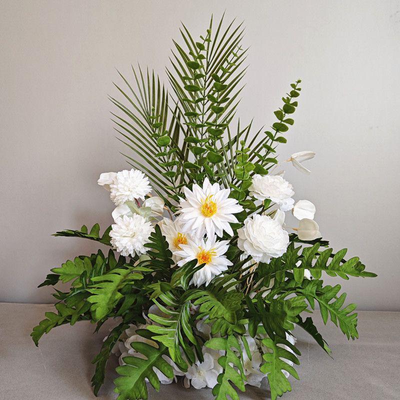 Mori Style Wedding Aisle Flower Row - Artificial Floral Decoration for T-Stage & Background