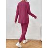 Female Suit, Autumn New Fashionable Casual Temperament Loose Round Neck Pit Stripe Knitted Suit for Women