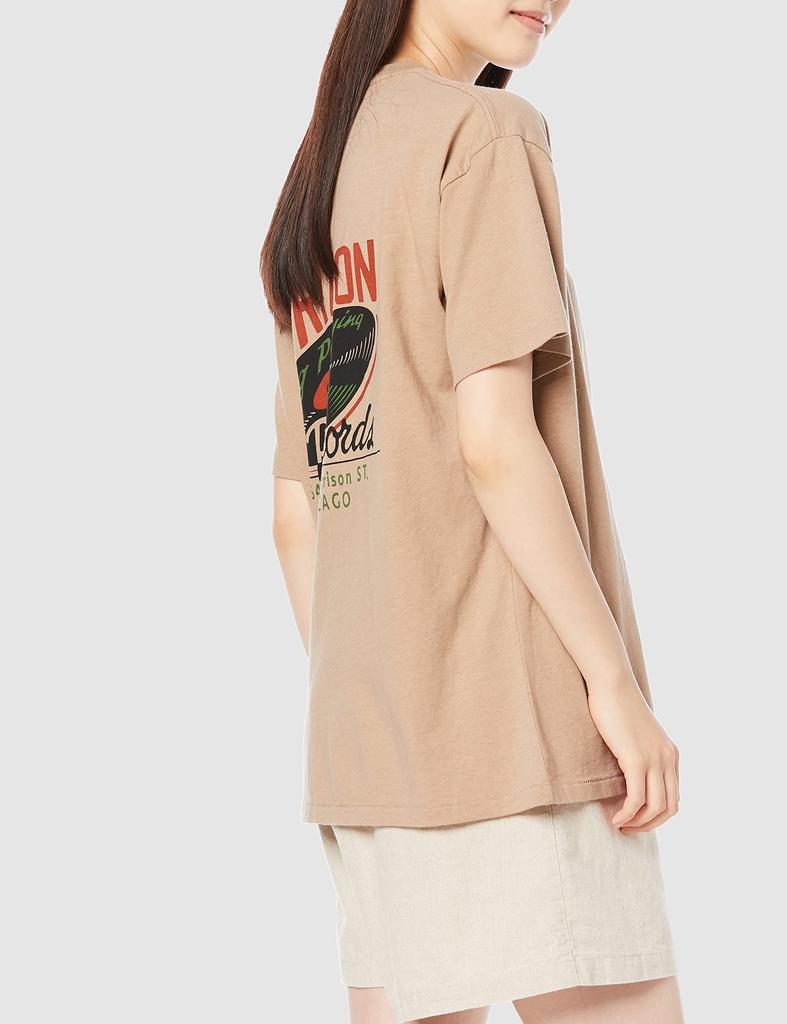 Edwin Used Look Grayish Size S Women's T-Shirt, Beige, (MT5064-1263)
