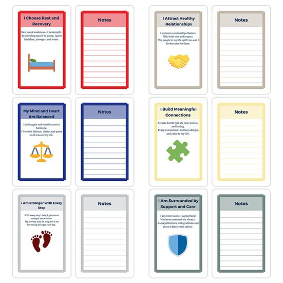 55 Stück/Set Mentale Resilienz Affirmationskarten Stressabbau Motivationskarten Deck Selbstfürsorge Emotionales Wohlbefinden Ermutigung Meditationswerkzeug