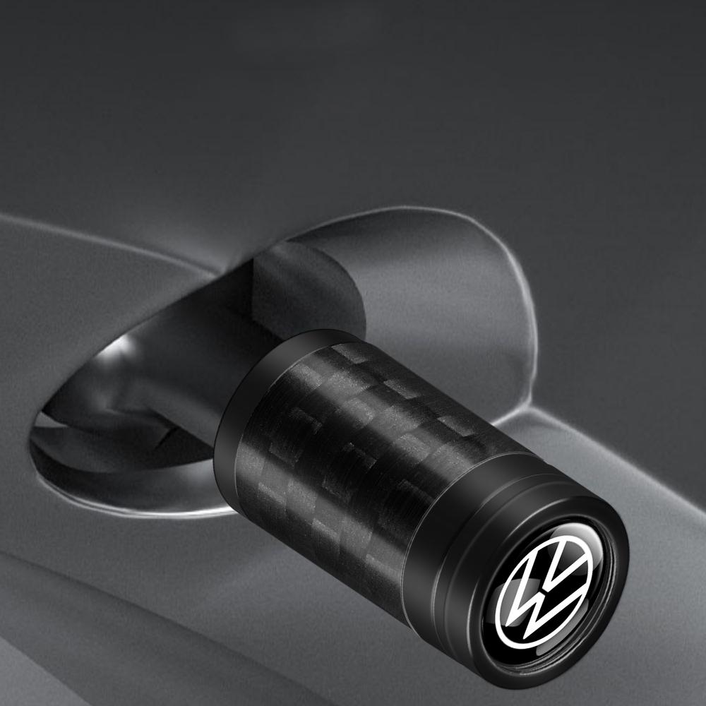 UDXKW1 4Pcs Car Tire Valve Caps Metal Wheel Dust Cover Auto Accessories For VW GTI Golf8 Polo Passat Mk6 MK7 Tiguan R32 R RLine Magotan F32