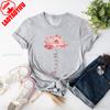 Ladies Tshirt with Lotus Pattern Yoga Enthusiasts Meditate Short Sleeved Women Casual Summer Crewneck Cotton Tee Tops