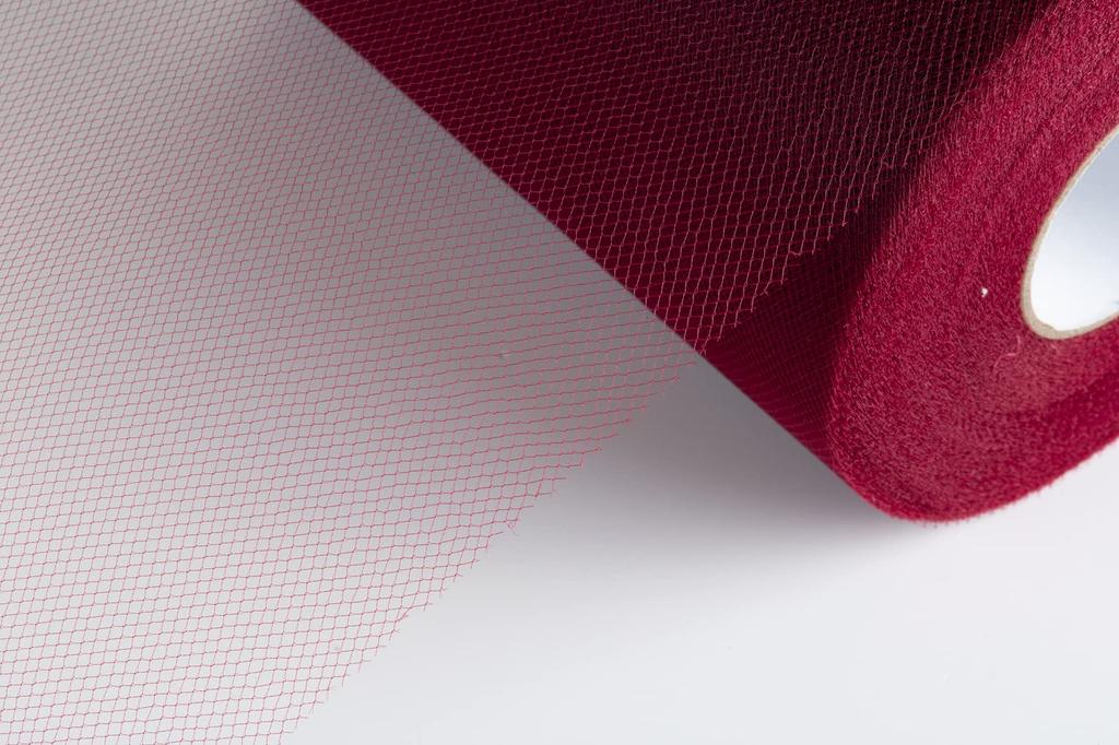 Joycrosso Tulle Plain Tulle Roll Fabric Mesh Net Gauze Roll Net Fabric Width 15cm X 91M Roll Handicrafts Sewing Wedding Party Decoration #275-Burgundy