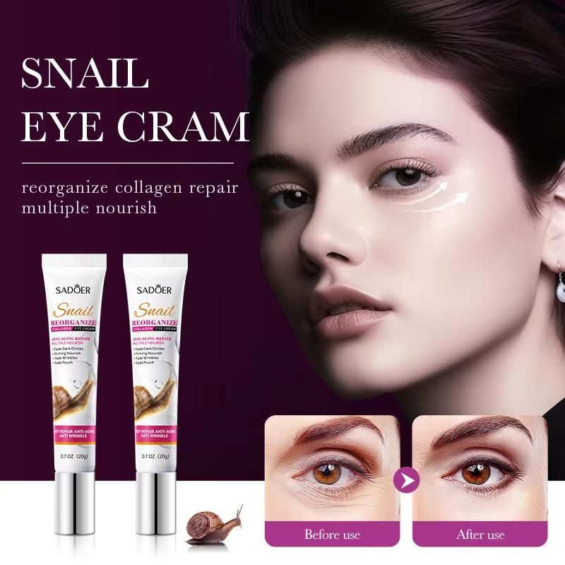 Crema Contorno Occhi al Collagene di Lumaca Anti Occhiaie Rimuove Borse Sotto gli Occhi Idratante Rassodante Bellezza Prodotti per la Cura della Pelle degli Occhi