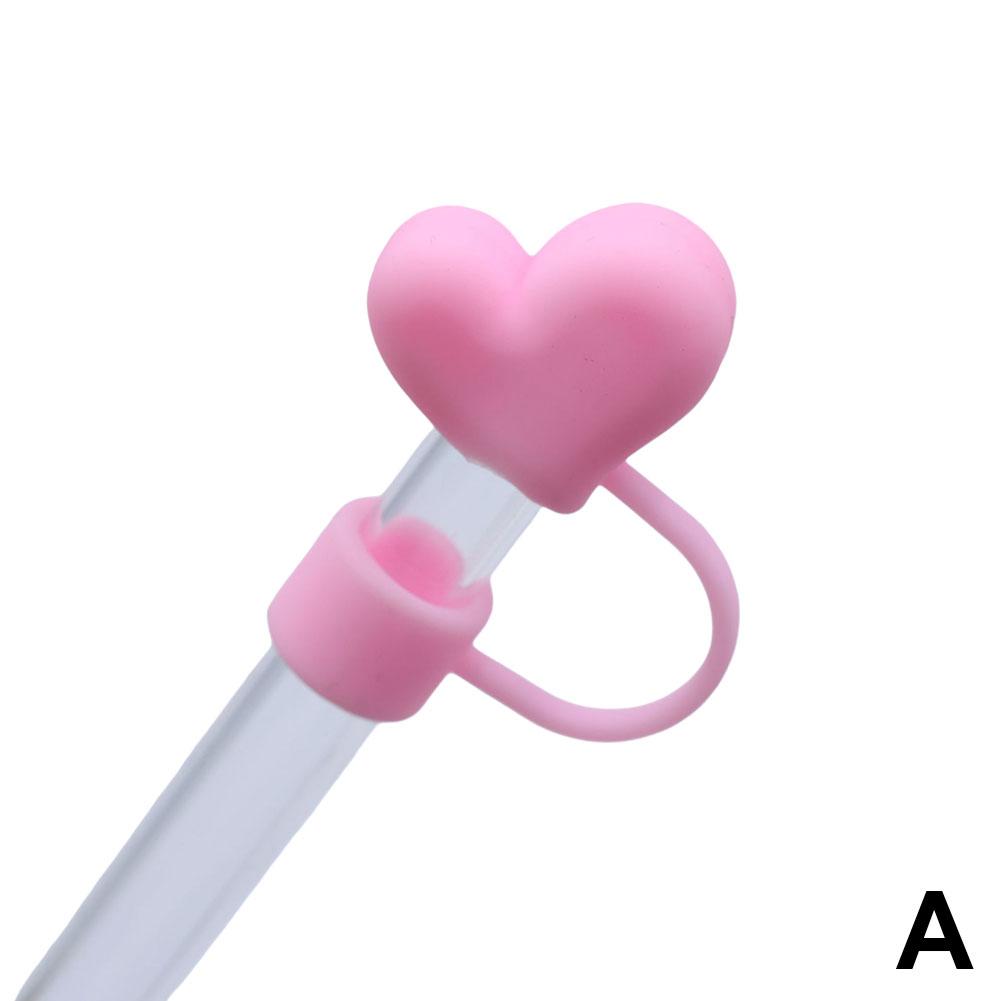 Love Straw Cover Cap Reusable Silicone Straw Toppers For Stanley Cup Leak-Proof Dust Proof Straws Cover For Tumbler Accesso L3V0
