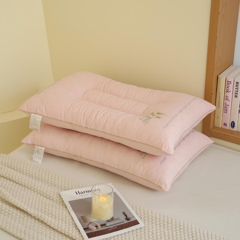 2025 new solid color simple fashion royal grass floral sleep pillow soft fluffy comfortable pillow home