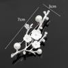 Handmade Plum Blossom Brooches Pins Women Vintage Pearl Brooch Clothing Accessories for Bouquet Wedding Party Jewelry