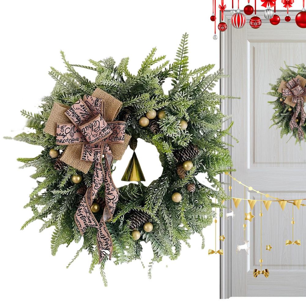 

Christmas Wreaths For Front Door Artificial Wreath Christmas Wall Garland Bell Wreath For Porch Garden Wall Easter All Season