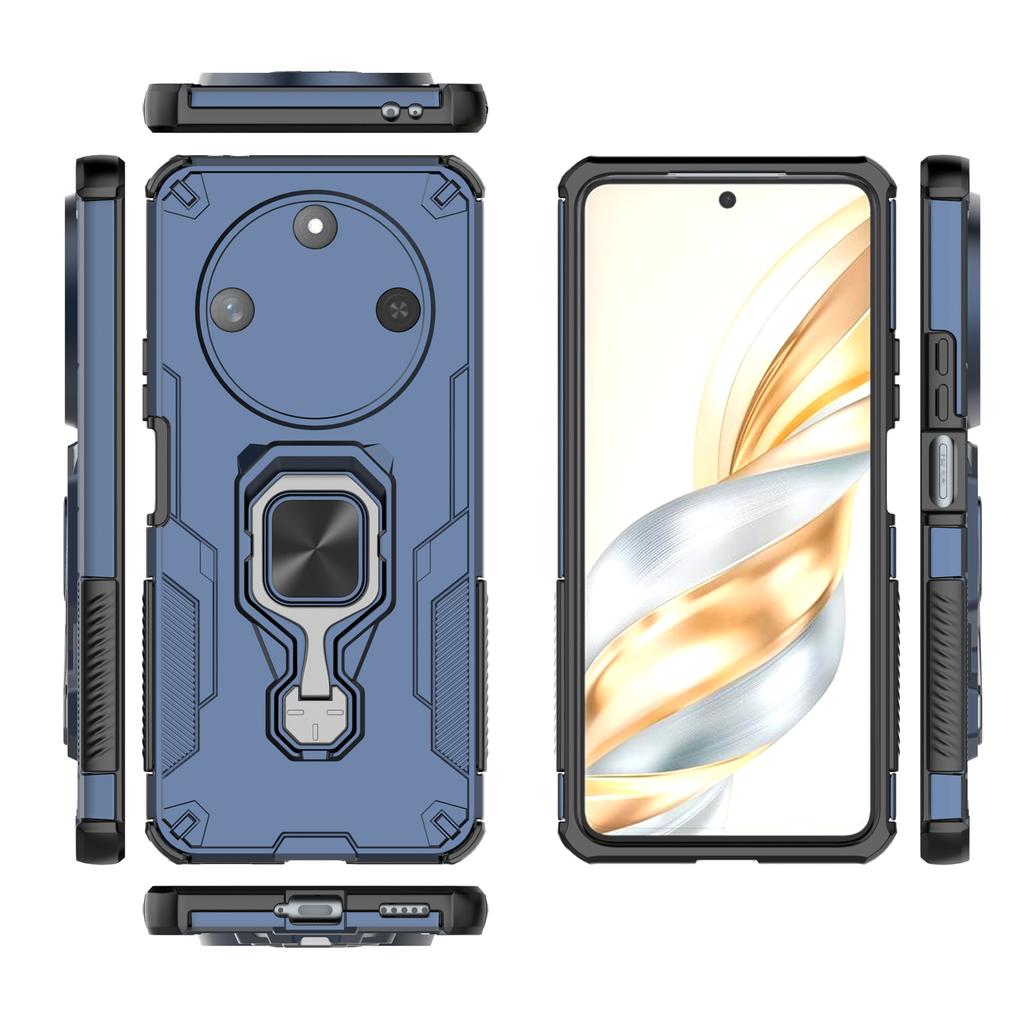 For Honor X60 5G Case Rotatable Ring Kickstand PC + TPU Shockproof Phone Cover