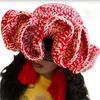 Handmade Crochet Bucket Hat for Woman Teen Outdoor Fisherman Hat Ruffled Brim Winter Windproof Carnivals Hat
