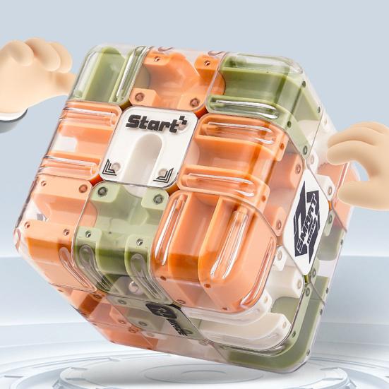 1/2Pcs 3D Puzzle Maze Cube Educational Brain Teaser Handheld Rolling Ball Maze Cube Spatial