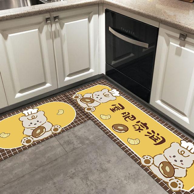 Washable Kitchen Floor Mat Parlor Carpet Bedroom Long Rug Bathroom Entrance Doormat Toilet Anti -Slip Anti -Fatigue Absorbent Mats 