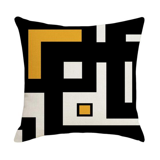 Geometric Cushion Cover, Modern Abstract Throw Pillow Cover, Decorative 18x18 Inch Washable Pillow Case for Sofa Couch Car Seat Decor