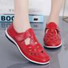 Summer Genuine Leather Retro Hollow Sandals for Women