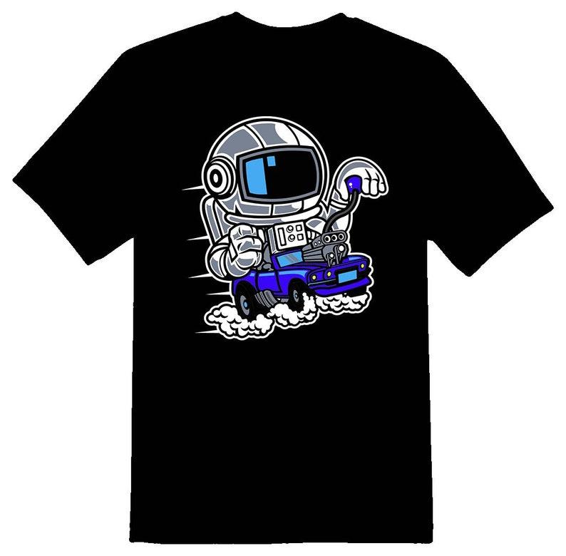 Space racer astronaut cartoon guy Tee Shirt 120