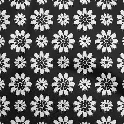 Tela de algodón flexible negra con estampados florales retro para proyectos de costura y manualidades, por yarda, 40 pulgadas