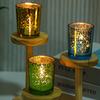 European-style Starry Sky Candle Cup Electroplated Colored Candle Glass Candlestick Cup Wedding Decoration Table Ornament