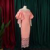Women's One-Shoulder Lace Banquet Dress with Lantern Sleeves