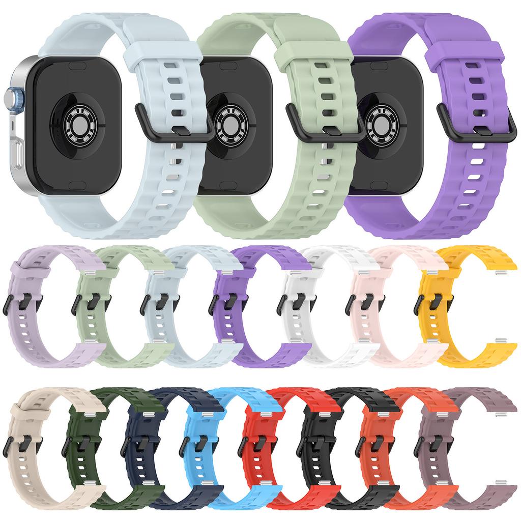 Silicone Strap with Black Buckle for Huawei Watch Fit 4 Pro/4/3 Breathable Watch Band