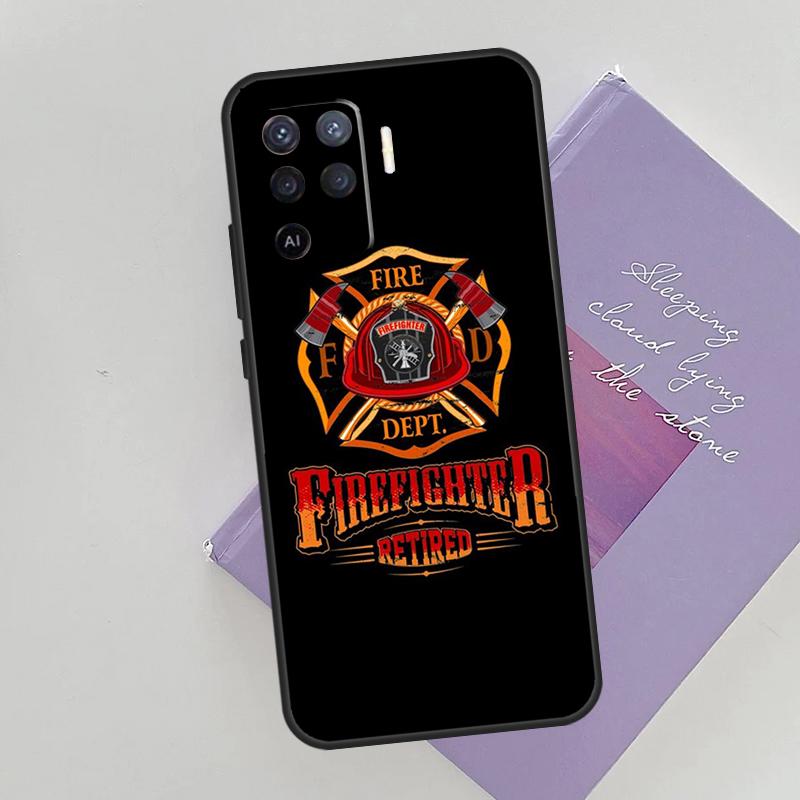 Firefighter Fire Department Fireman Phone Case For Oppo A54 A74 A94 A15 A16 A17 A52 A72 A76 A96 A57 A58 A78 A98 A53S Cover Case