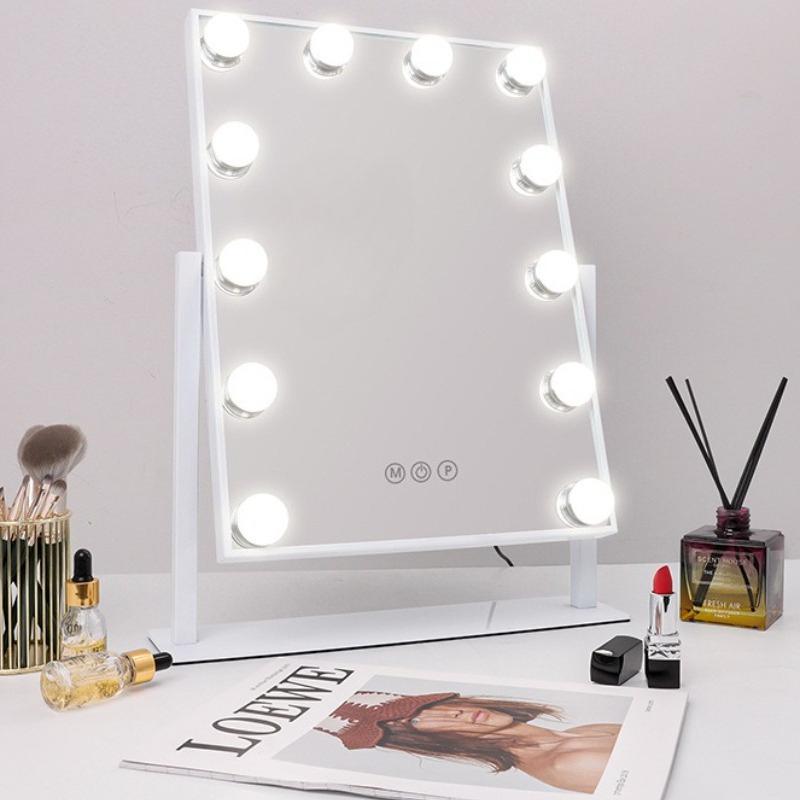 Dressing Table Mirror Desktop Makeup Mirror with Light Modern Adjustable Brightness Mirrors Bedroom Decoration Accessories