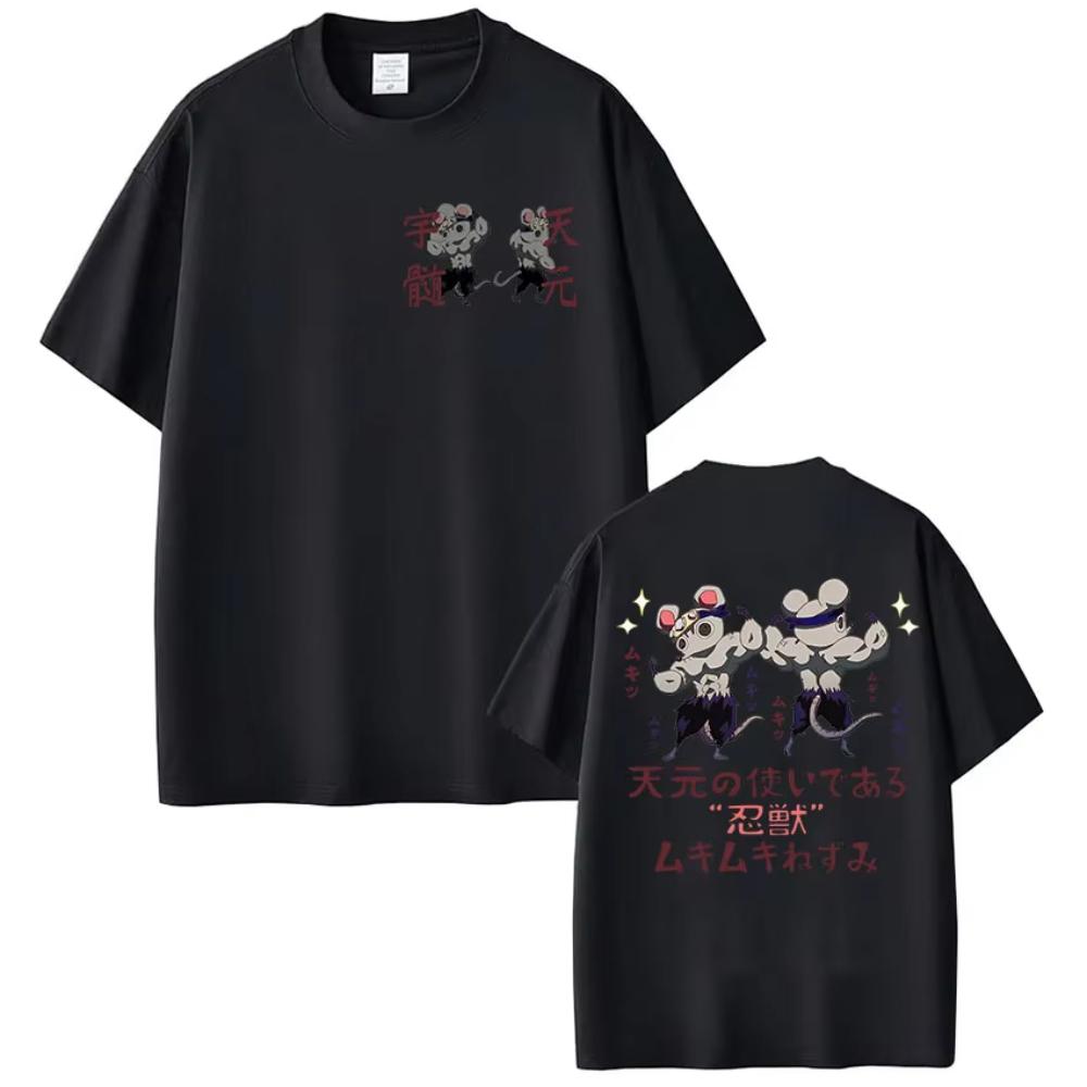 Japonské anime Demon Slayer Uzui Tengen Grafické tričko Pánské Dámské Vtipné Svalnatý Ninja Myši Muki Muki Posilovna Bavlna Krátký rukáv Tričko-