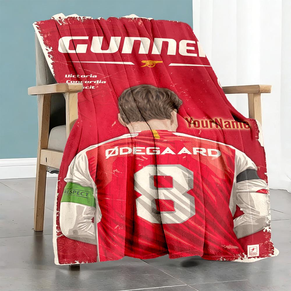 Arsenal Customize Your Name Blanket Multi-purpose Customizable Blanket Soft Warm Cozy Throw For Office Home Decor Bedding Living Room