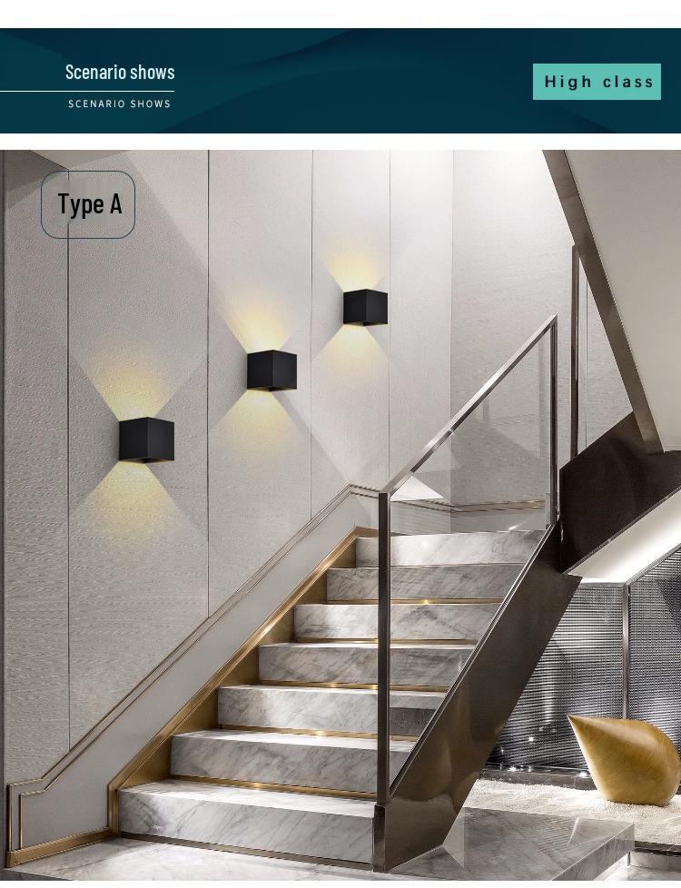Waterproof LED Outdoor Double Head Wall Light, Super Bright for Villas, Courtyards, and Balconies.