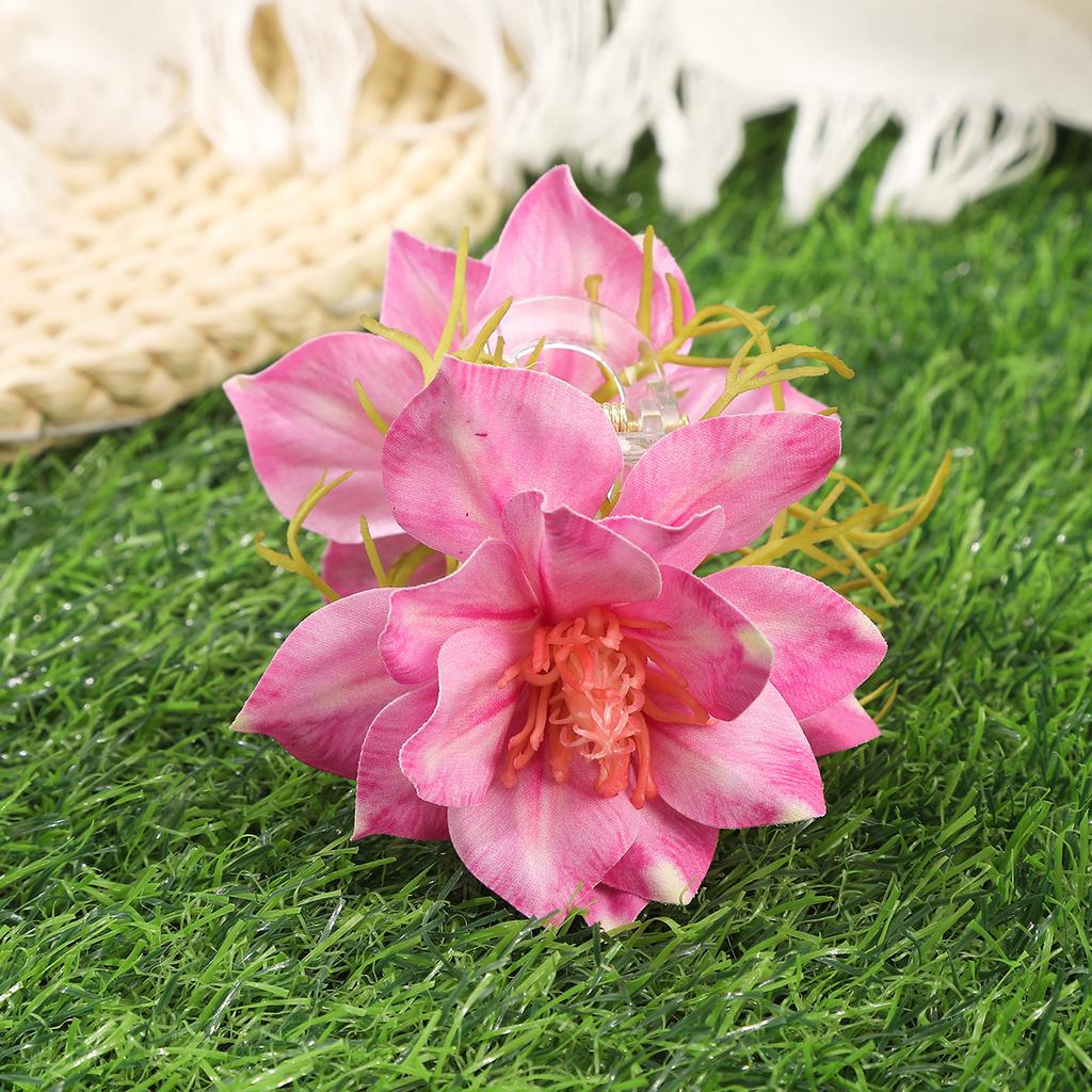 AWAYTR Artifial Colorful Peony Hair Claws Plastic Floral Hair Clips Crab For Girl Gift Hair Accessories Valentine Headwear